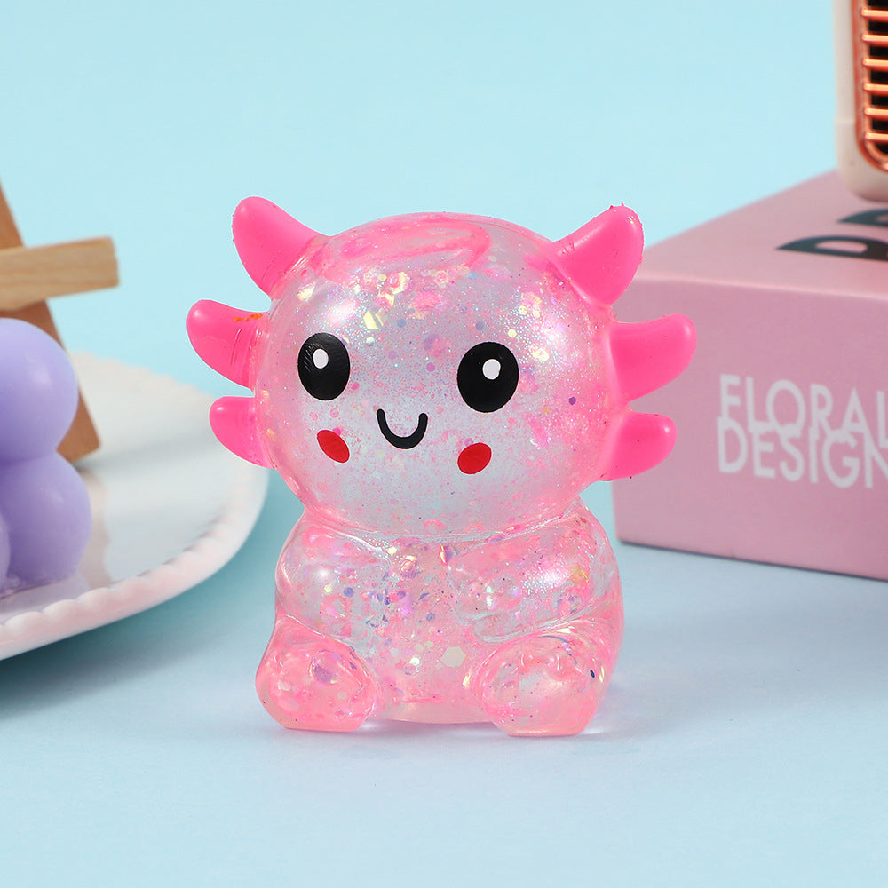 Sequin Axolotl Squishy Slow Rebound Stress Relief Toy