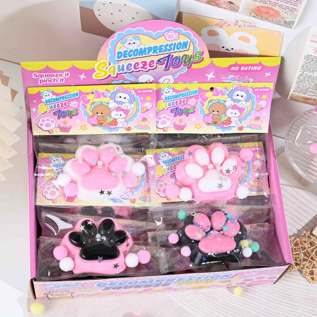 Super transparent crystal cat paw squeeze toy