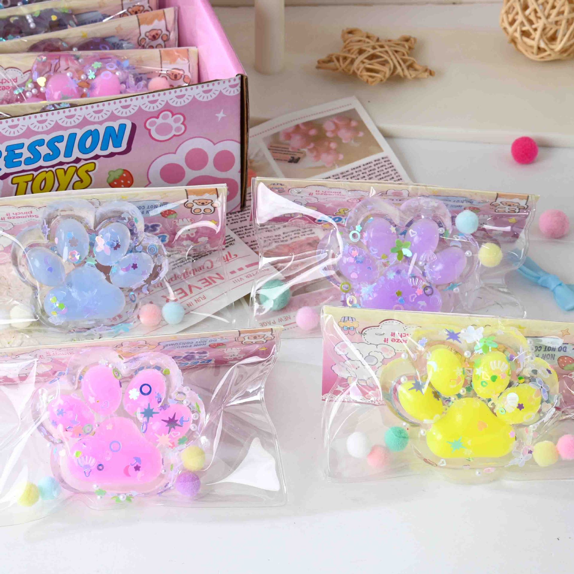 Super transparent crystal cat paw squeeze toy