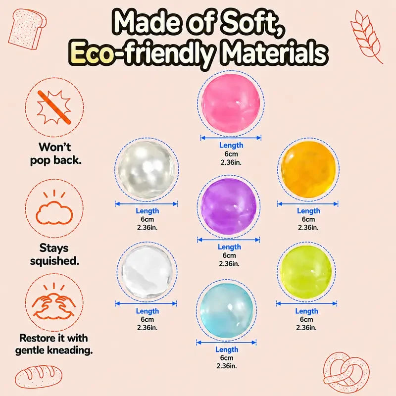 Moldable Squishy Pearl Coconut Oil Squeeze Toy Moldable Stress Ball Squishy Toy Slow Rising Decompression Sensory Toy for Adult