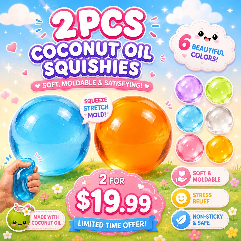 Coconut Oil Squishy Ball – No-Rebound Sensory Squeeze Toy