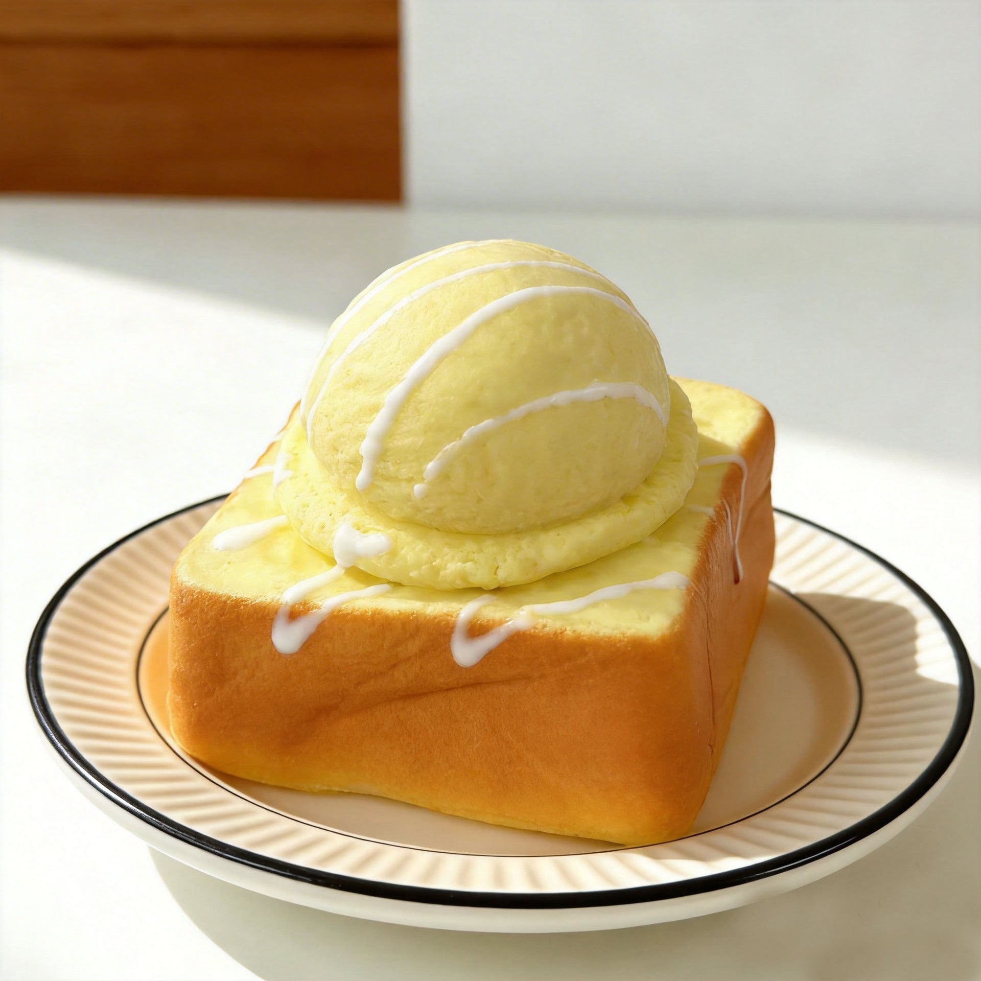Simulated Toast Ice Cream Bread Squishy Toy Stress Relief Ultra Slow Rebound Toy
