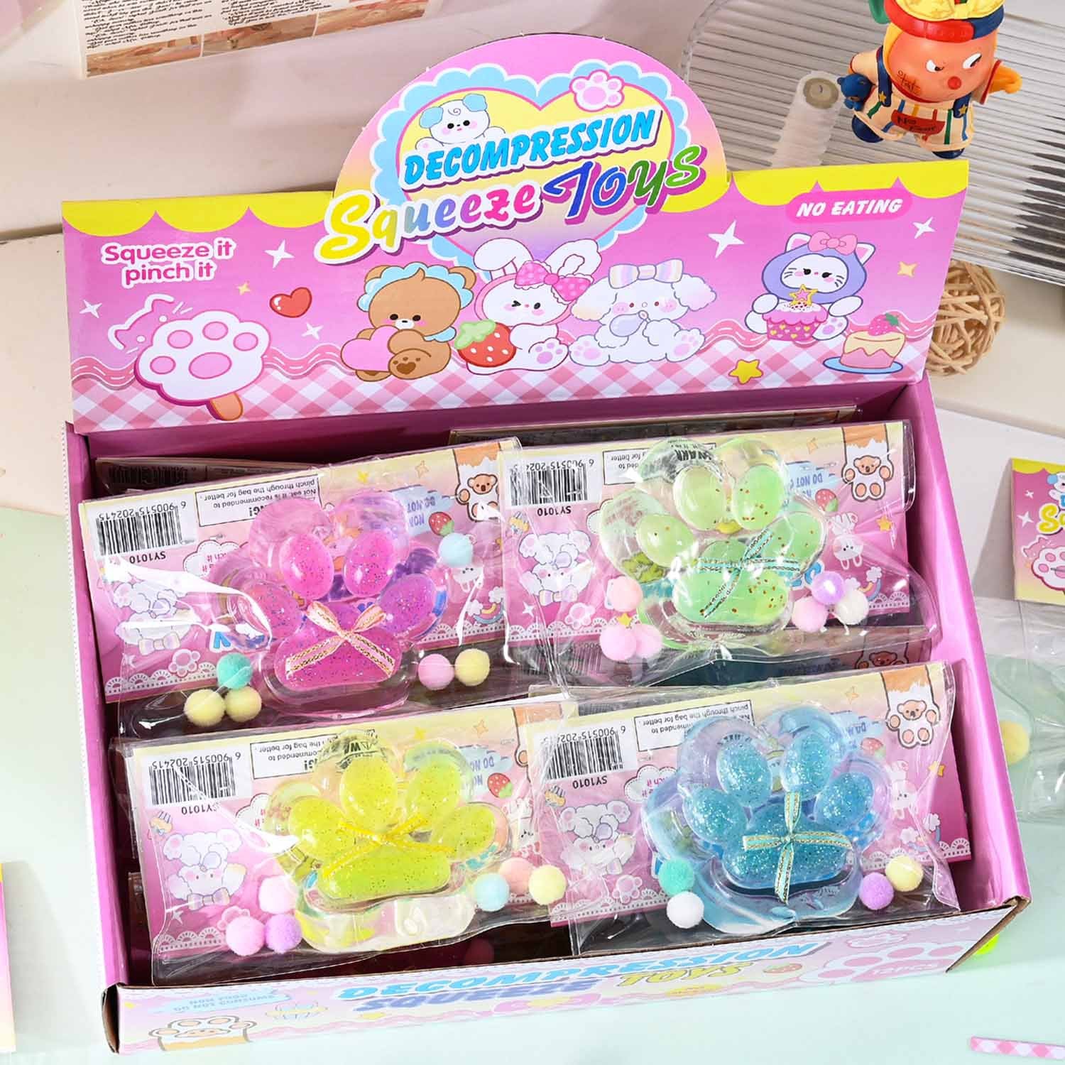 Super transparent crystal cat paw squeeze toy