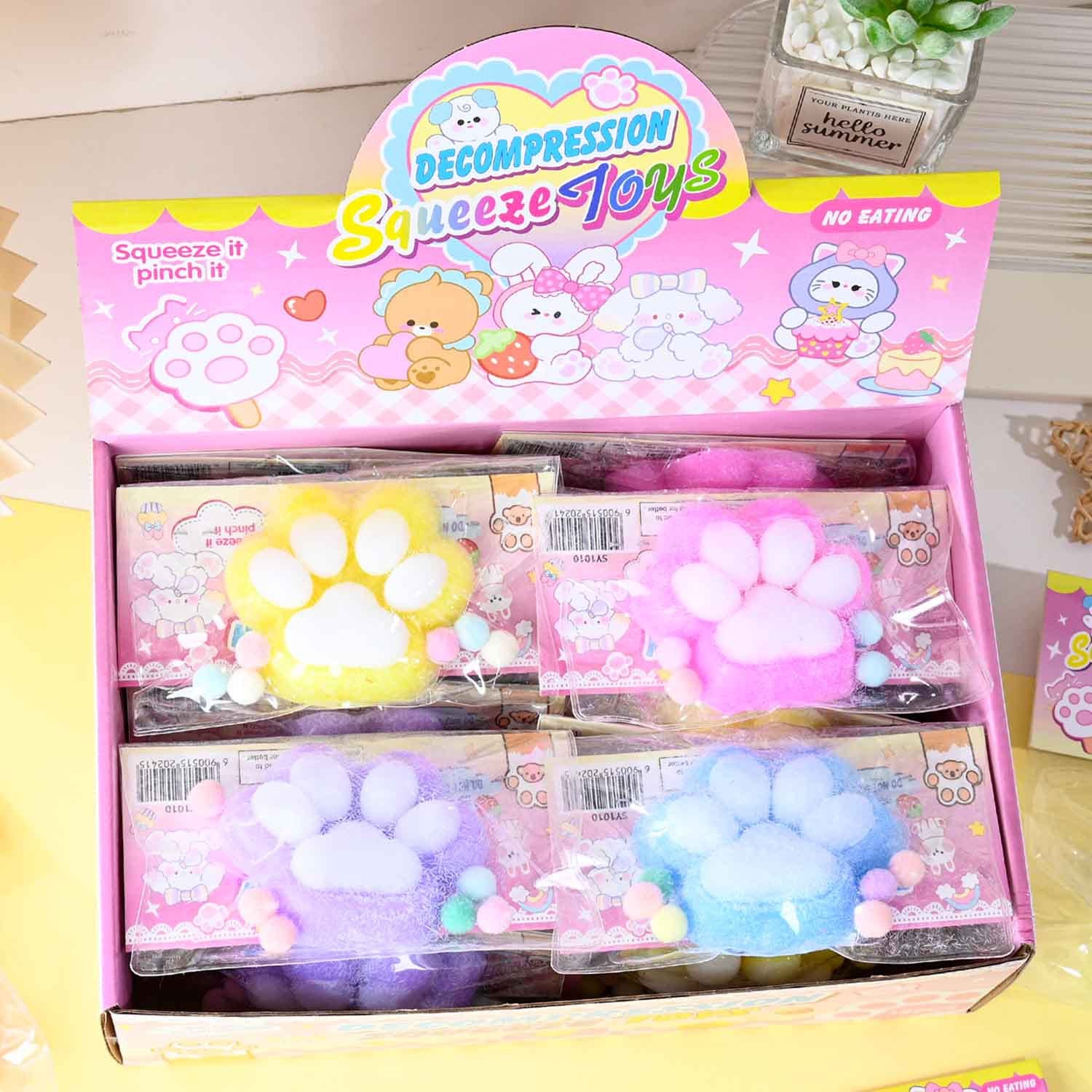 Super transparent crystal cat paw squeeze toy