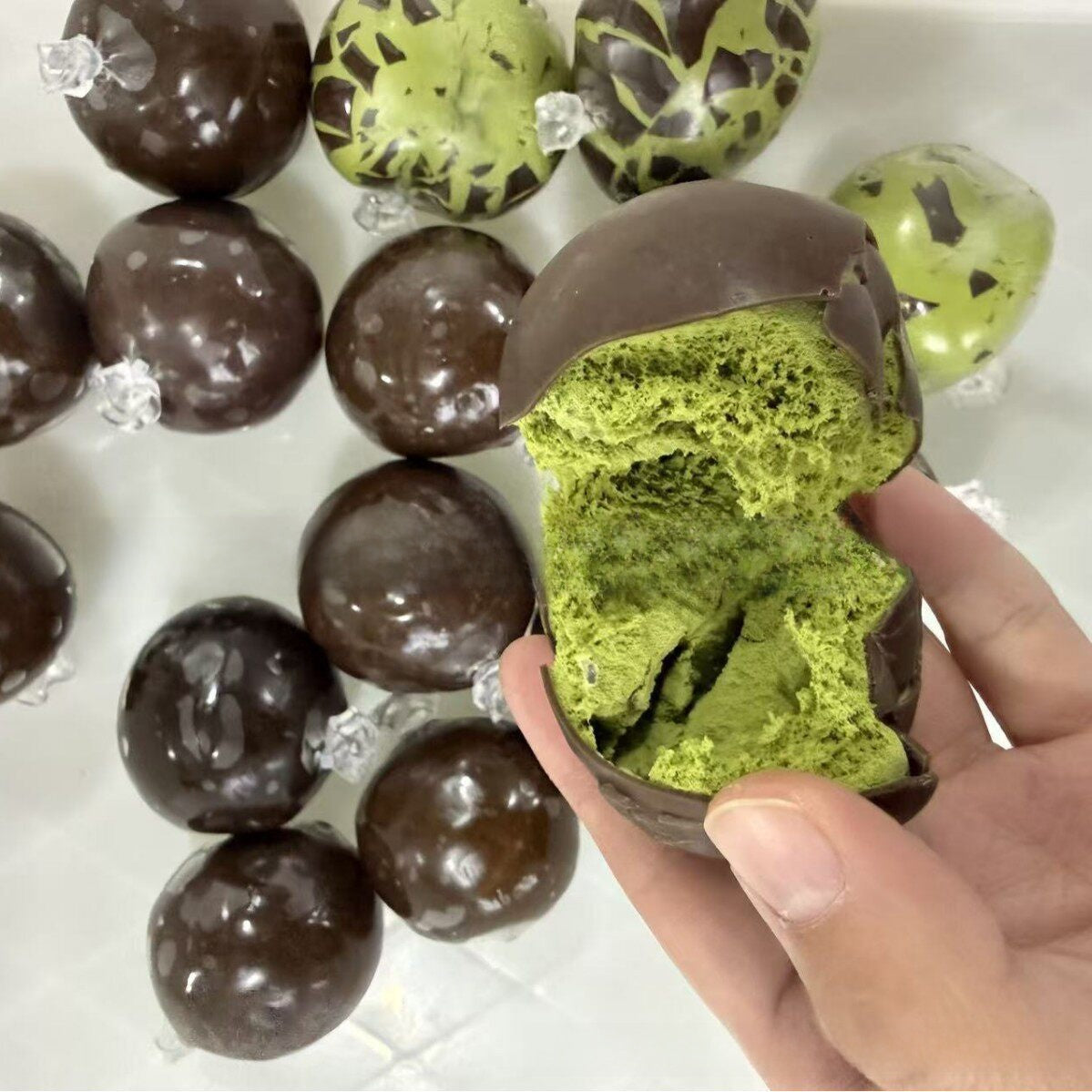 Matcha Chocolate Mint Crispy Balls Handmade Stress-Relief Toy Creative Handmade Balls Noise-Making Balls