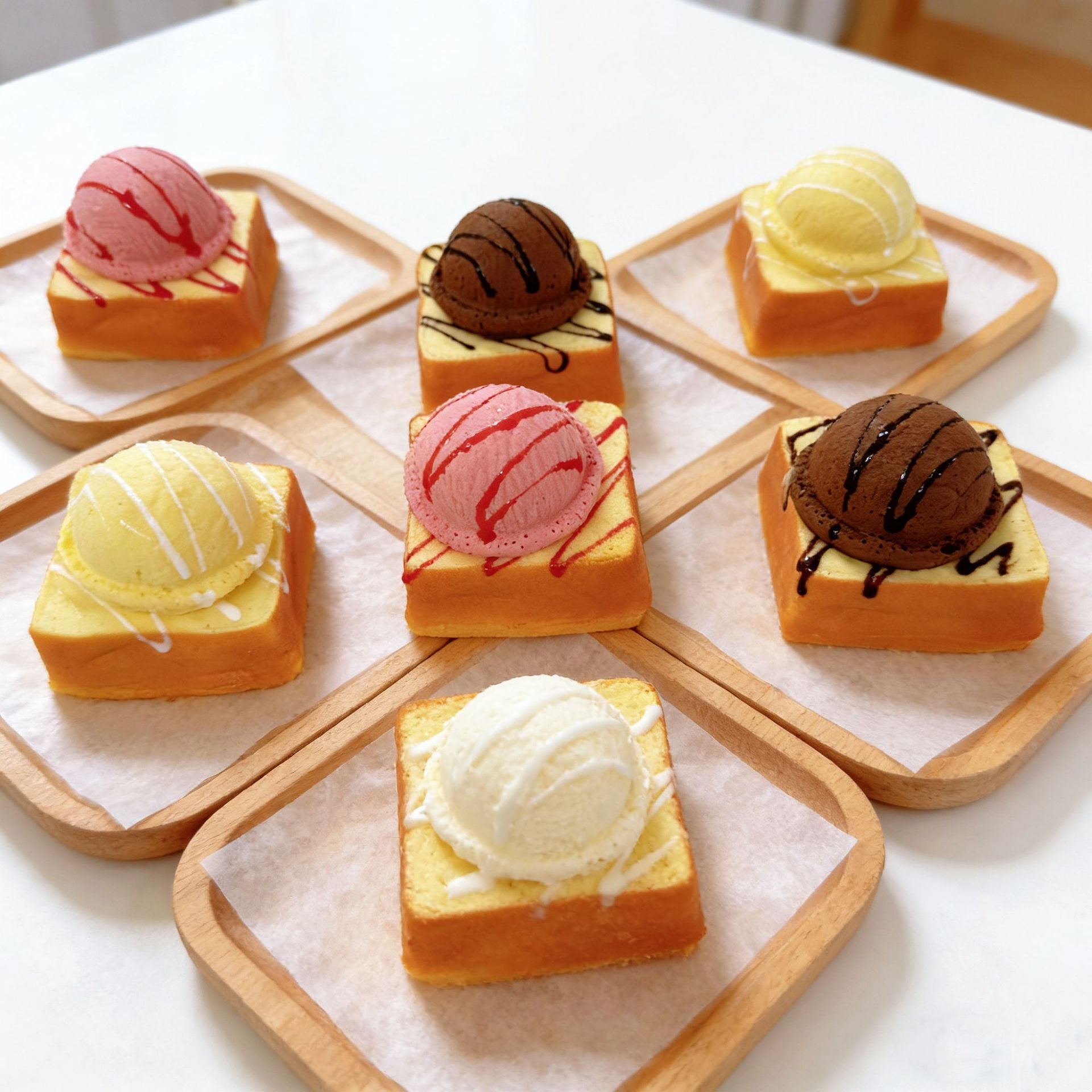 Simulated Toast Ice Cream Bread Squishy Toy Stress Relief Ultra Slow Rebound Toy