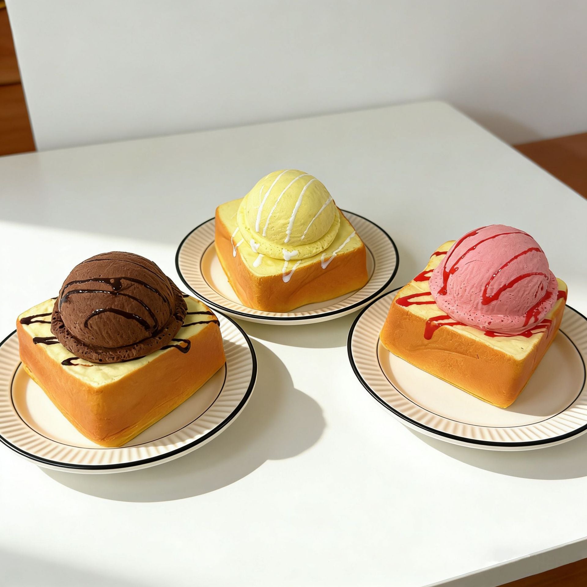 Simulated Toast Ice Cream Bread Squishy Toy Stress Relief Ultra Slow Rebound Toy