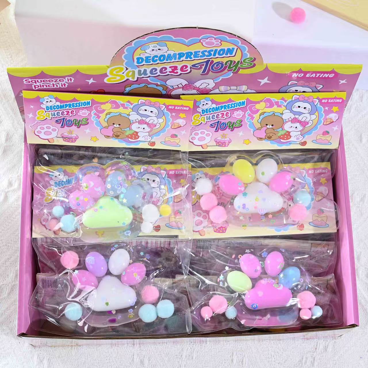 Super transparent crystal cat paw squeeze toy