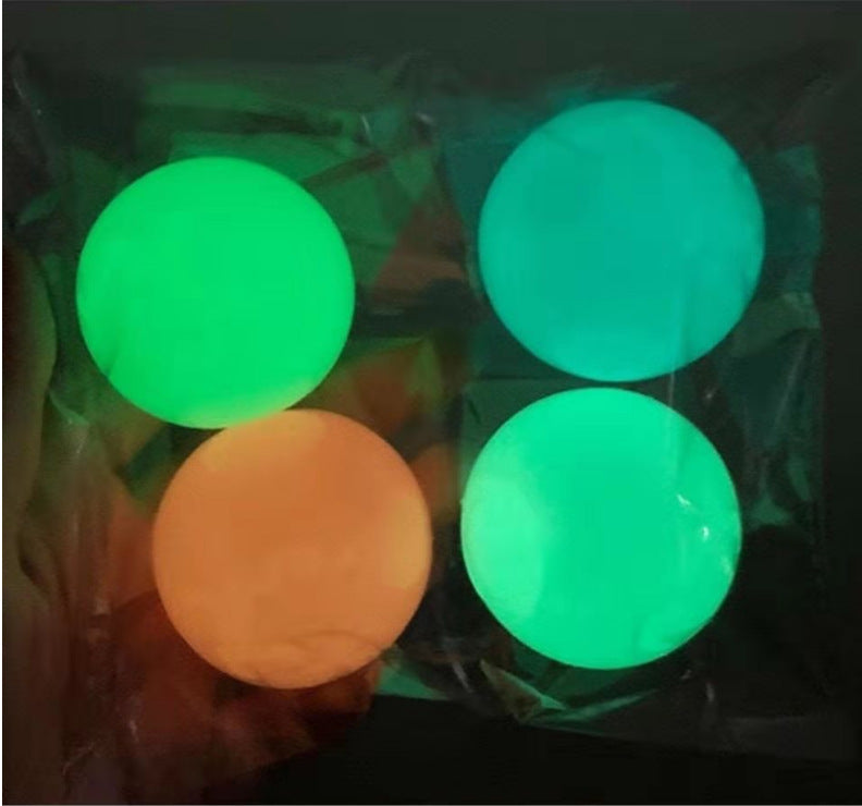 Glow in the Dark Sticky Squishy Ball Stress Relief Toy for Kids