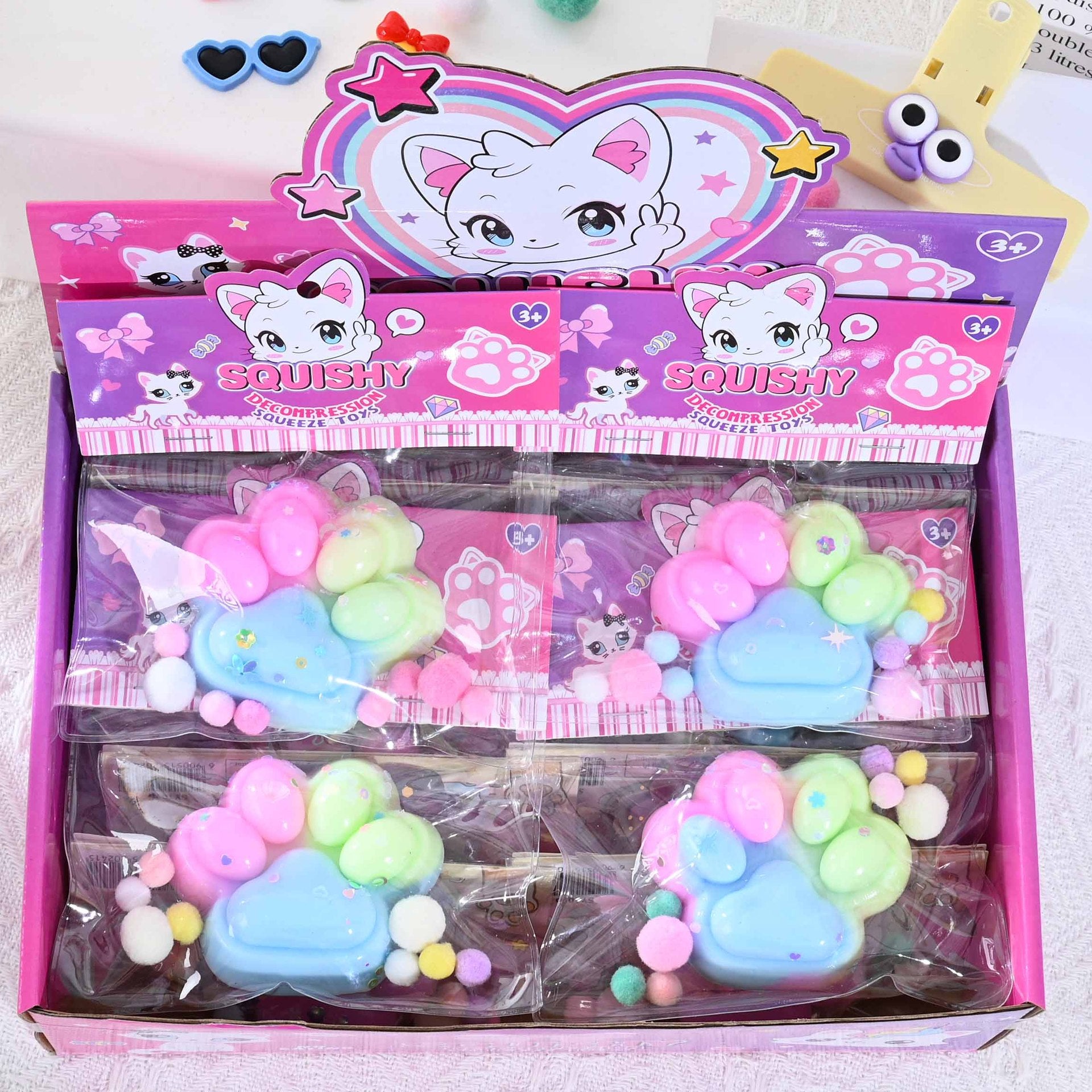 Super transparent crystal cat paw squeeze toy