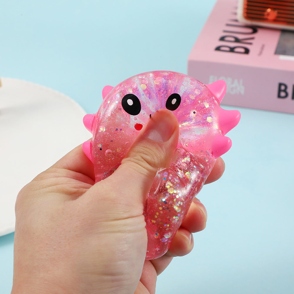 Sequin Axolotl Squishy Slow Rebound Stress Relief Toy