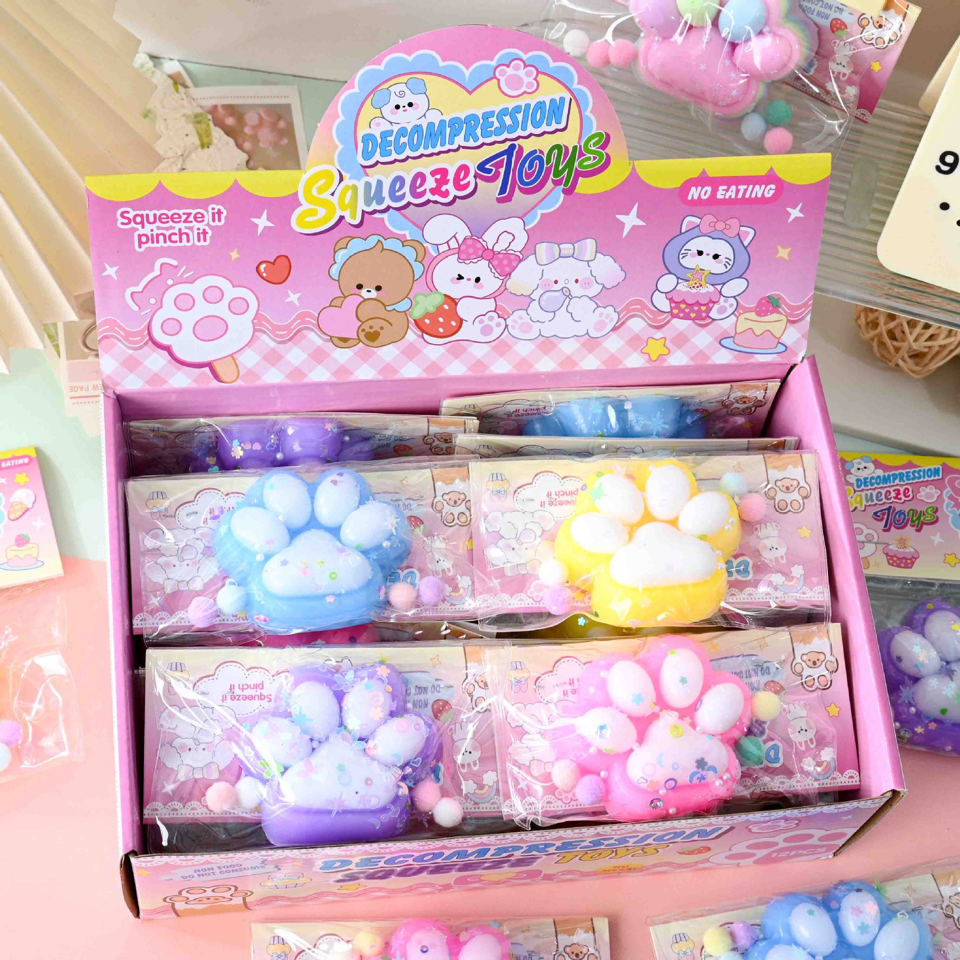 Super transparent crystal cat paw squeeze toy