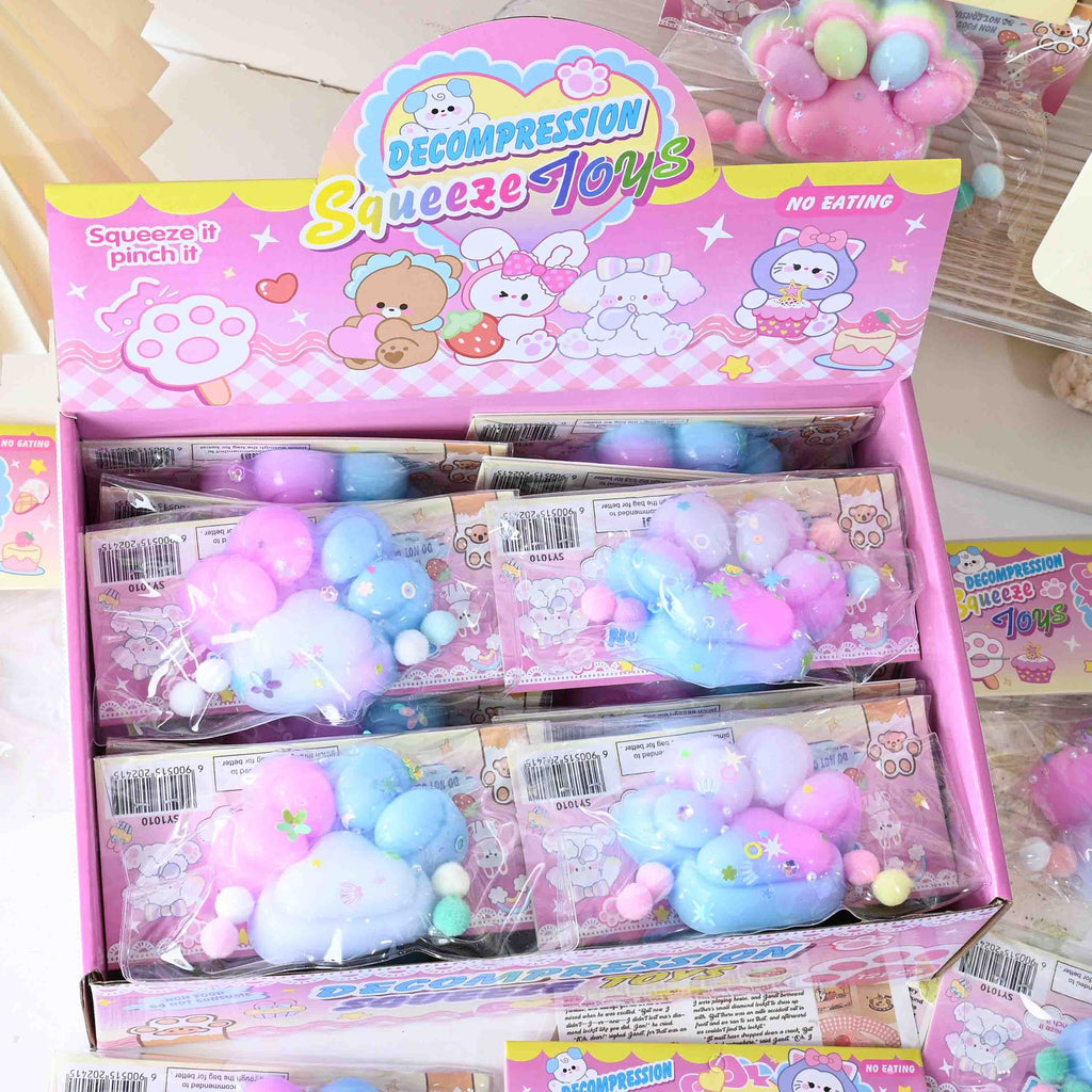 Super transparent crystal cat paw squeeze toy