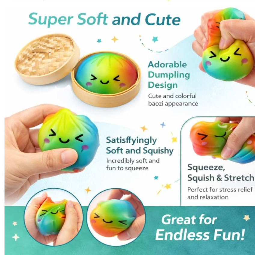 Glitter Dumpling Squishy Sensory Toy