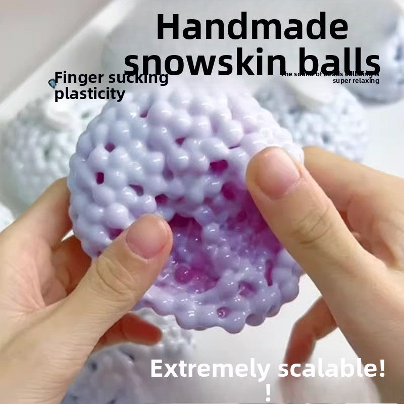 Crunchy Bead-Filled Squishy Ball – Sensory Squeeze Fidget Toy