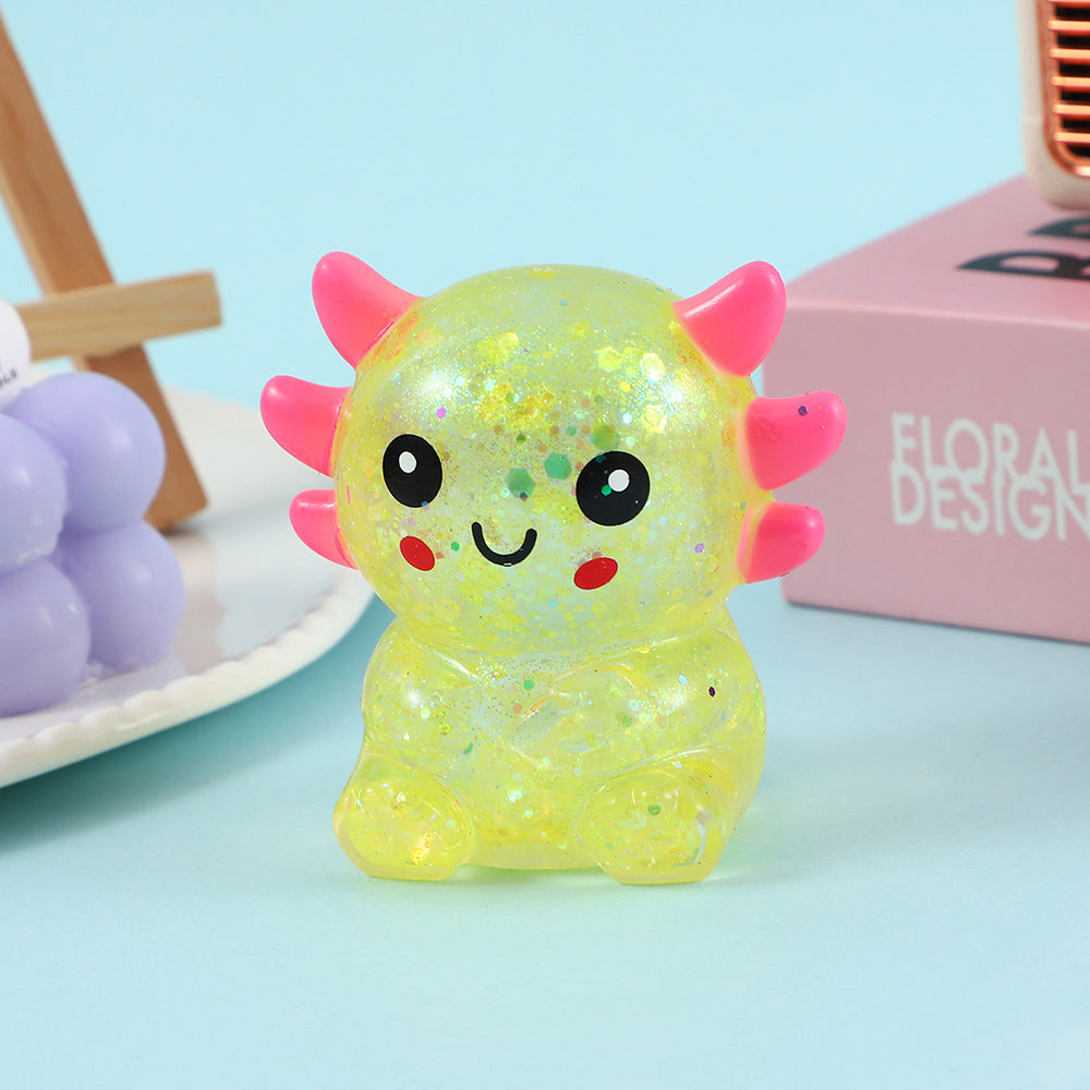 Sequin Axolotl Squishy Slow Rebound Stress Relief Toy