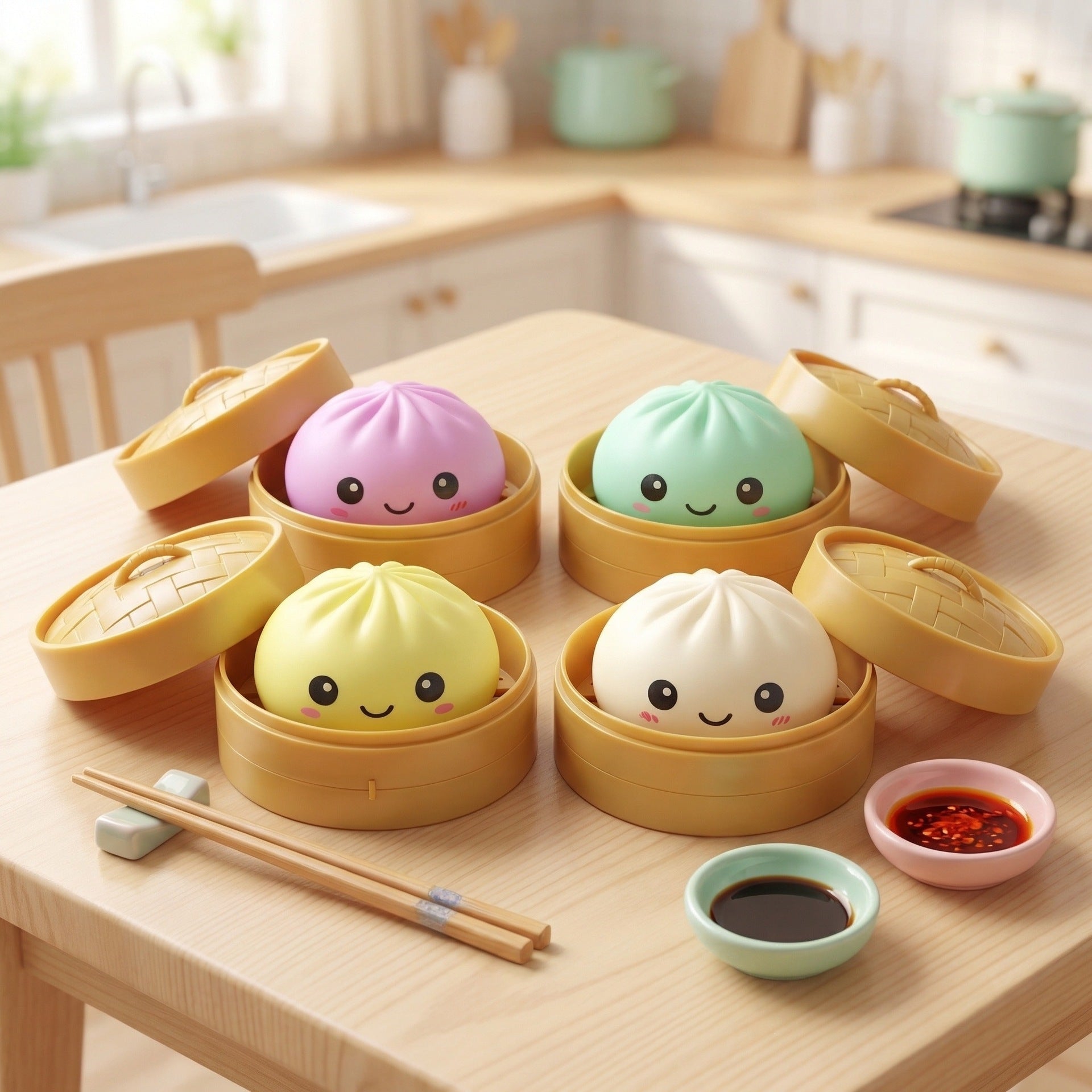 Smiling Face Large Bun Squishy Toy