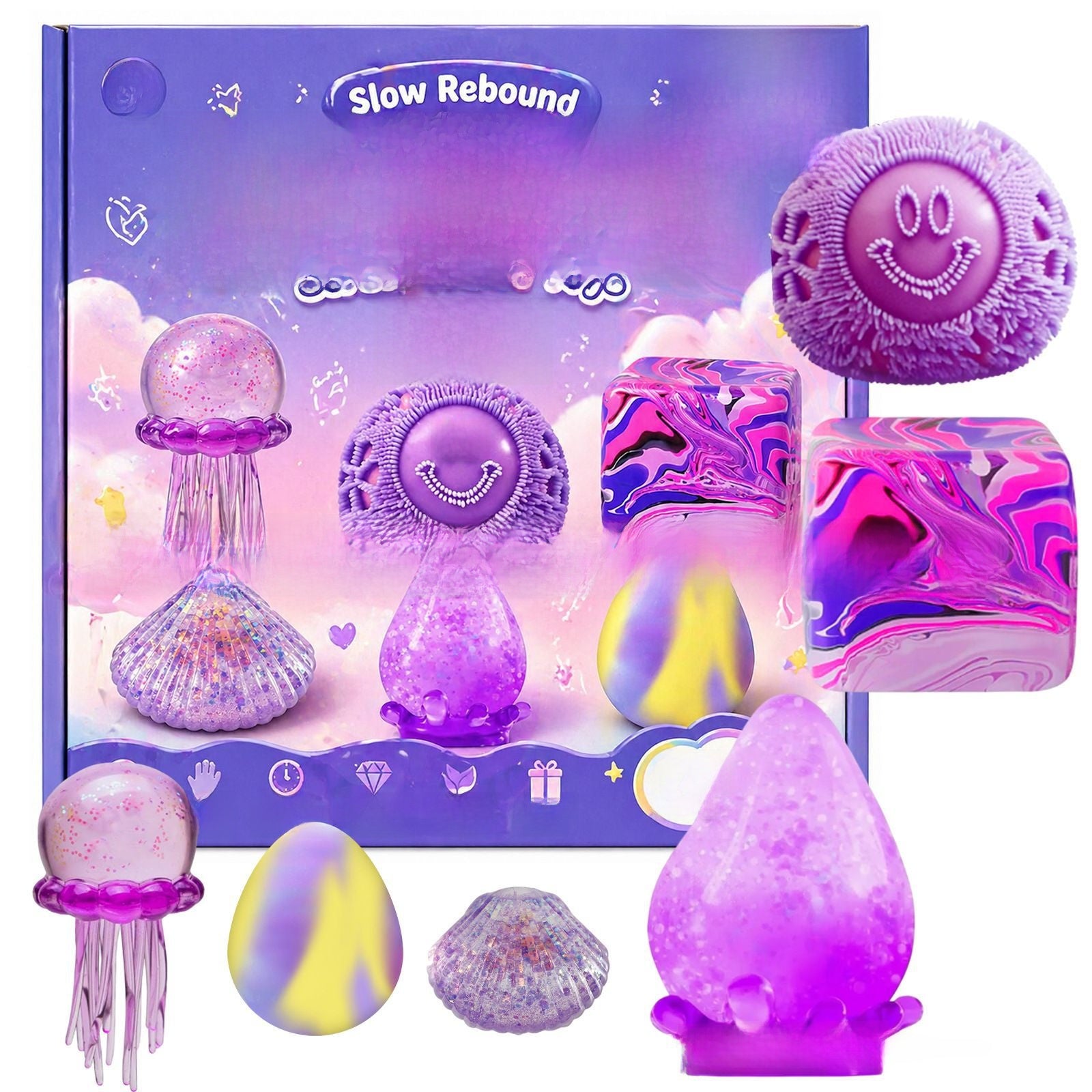Slow Rebound Squishy Stress Relief Toy Gift Set