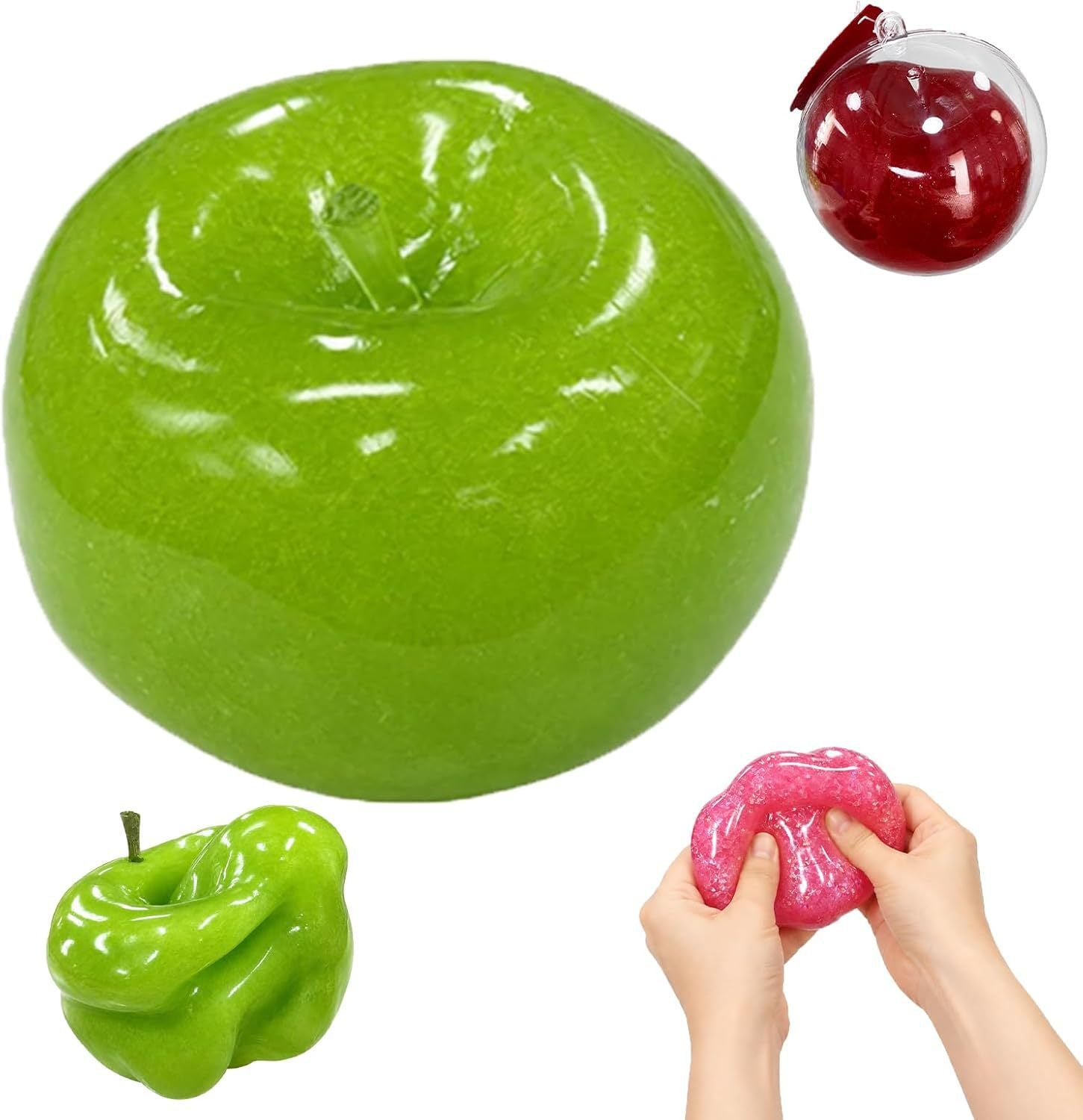 Moldable Ice Cream Apple Slime Stress Ball