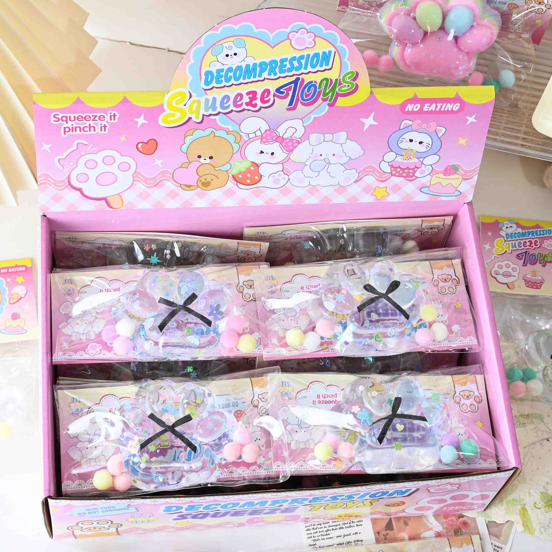 Super transparent crystal cat paw squeeze toy