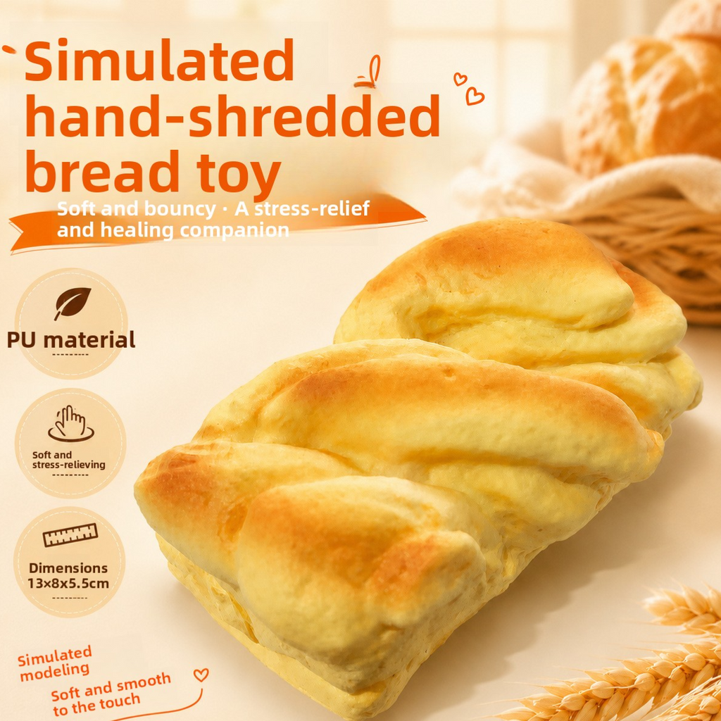 PU Slow-Rebound Realistic Bread Stress Relief Toy Squeeze Toy