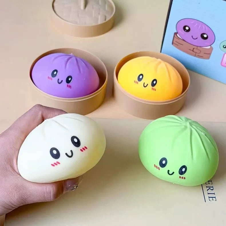 Cross-border Hot-selling Dumpling Decompression Simulation Bun Squeeze Toy Venting Fun Portable Small Wholesale for Youth Girls