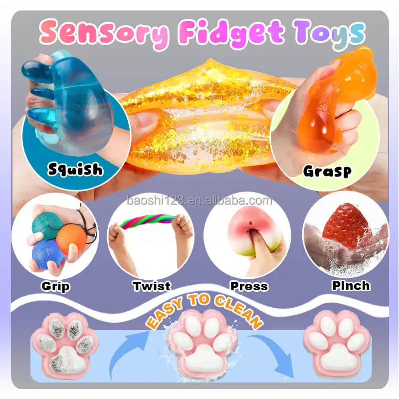 New Kawaii 6cm Pink Baby Kitten Square Rice Cake Squishy Toy PU Super Soft Anti-Stress Gift for Children & Adults
