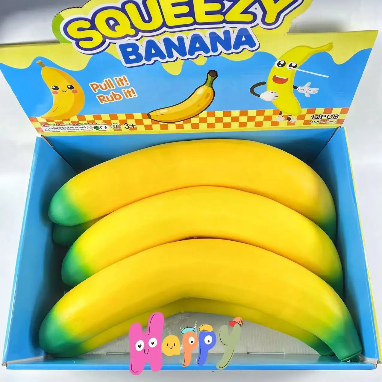 Jumbo Banana Squishy Rubber Toy Giant Realistic Fruit Stress Relief Slow Rising Sensory Fidget Made in Zhejiang for Kids Adults