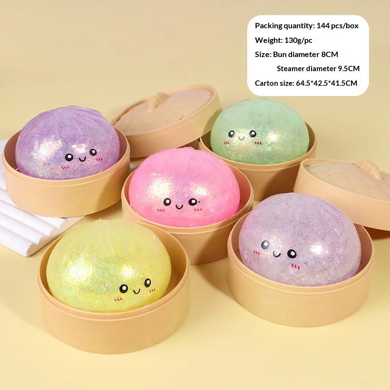 FZ Creative Stress-Relief Rubber Bun Squeezing Toy with Big Shape and Slow-Rebound Mechanism for Youth (Model 002)