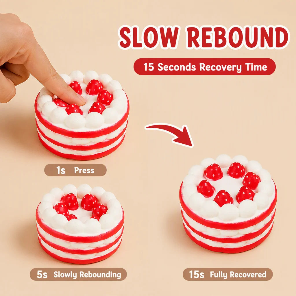 Large  Mousse Strawberry Cake Slow Rebound Ornament