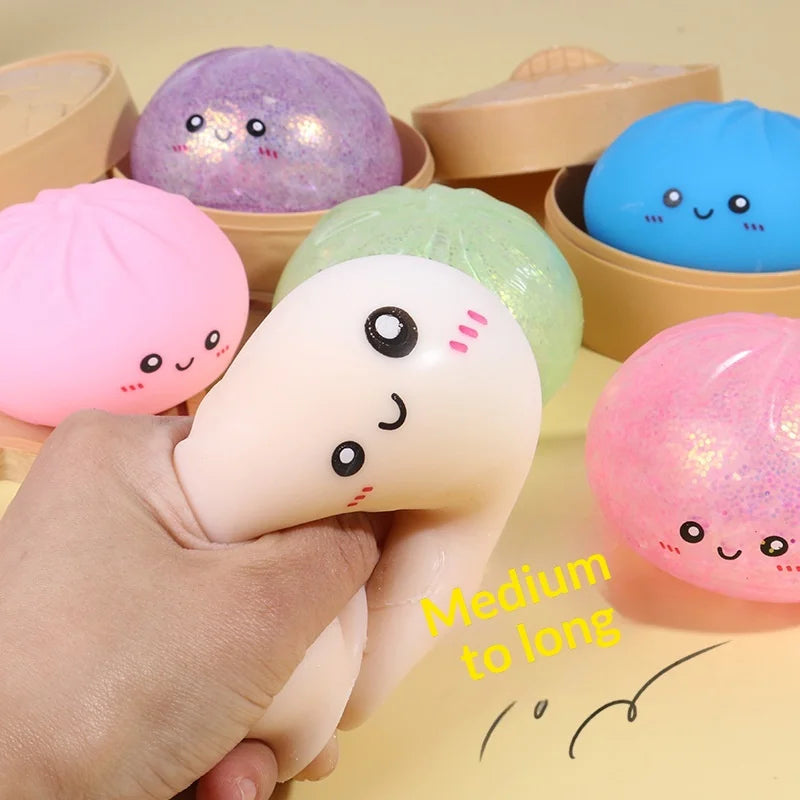 FZ Creative Stress-Relief Rubber Bun Squeezing Toy with Big Shape and Slow-Rebound Mechanism for Youth (Model 002)