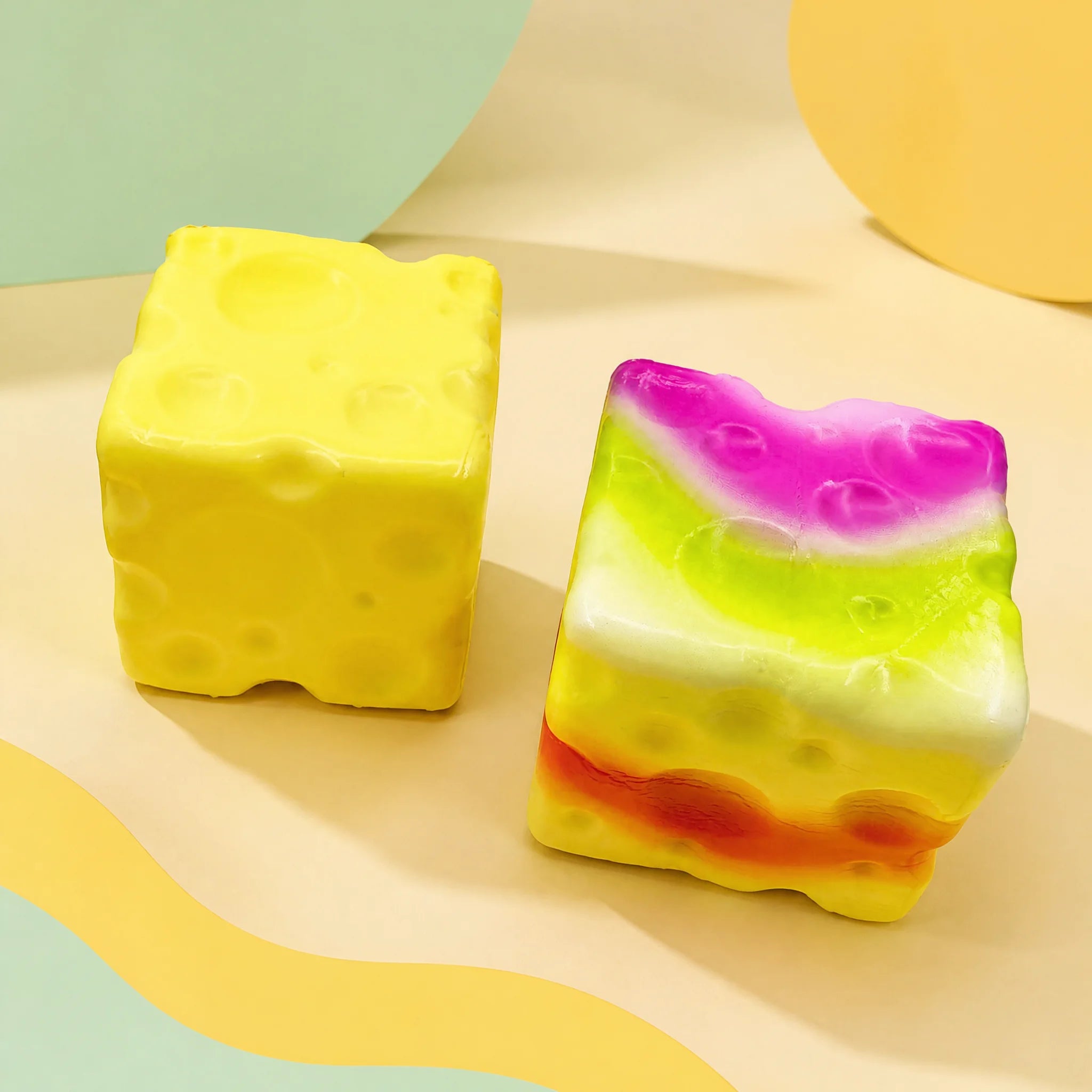 PU Squishy Butter Stress Ball Stick Soft Cheese Memory Squeeze Fidget Toys-Unisex for 14+ Years