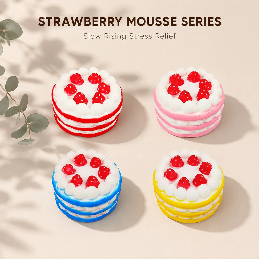 Large  Mousse Strawberry Cake Slow Rebound Ornament