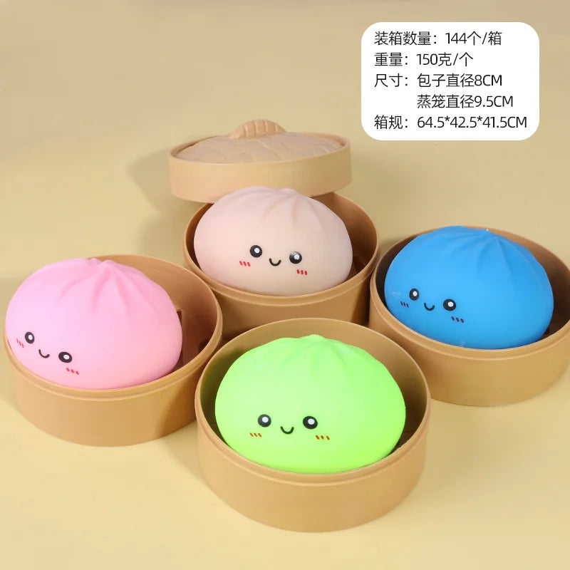 FZ Creative Stress-Relief Rubber Bun Squeezing Toy with Big Shape and Slow-Rebound Mechanism for Youth (Model 002)