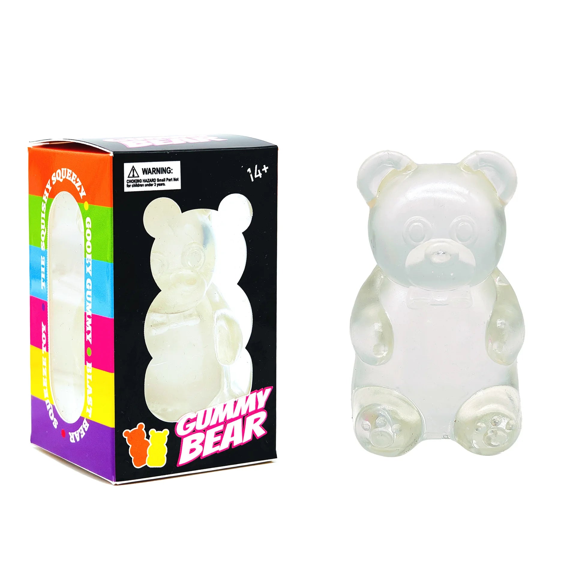 Maltose Stretchy Bear Squeeze Squishy Jelly Gummy Silicone TPE Unisex Age 14+ Stress Relief Toy for Kids and Adults