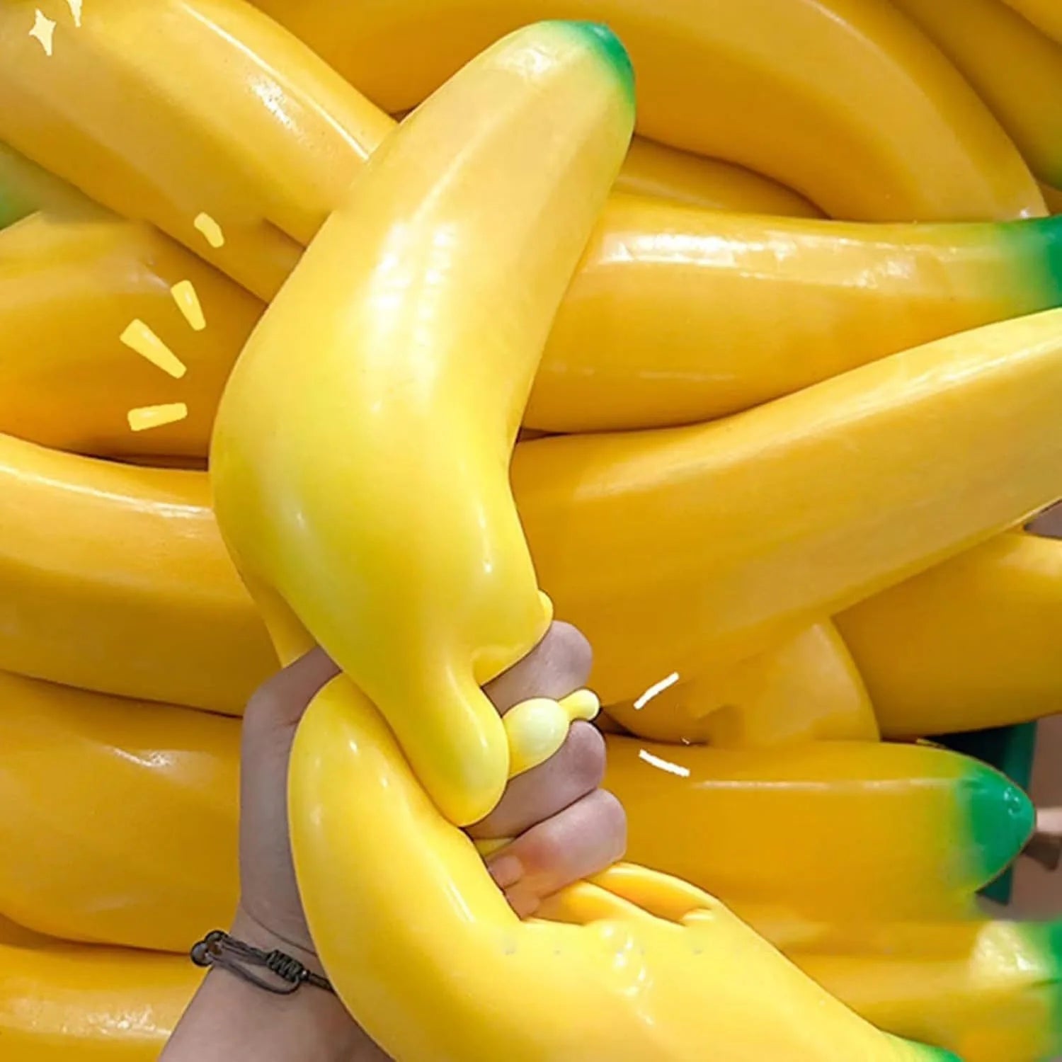 Jumbo Banana Squishy Rubber Toy Giant Realistic Fruit Stress Relief Slow Rising Sensory Fidget Made in Zhejiang for Kids Adults