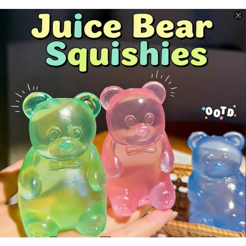 Maltose Stretchy Bear Squeeze Squishy Jelly Gummy Silicone TPE Unisex Age 14+ Stress Relief Toy for Kids and Adults