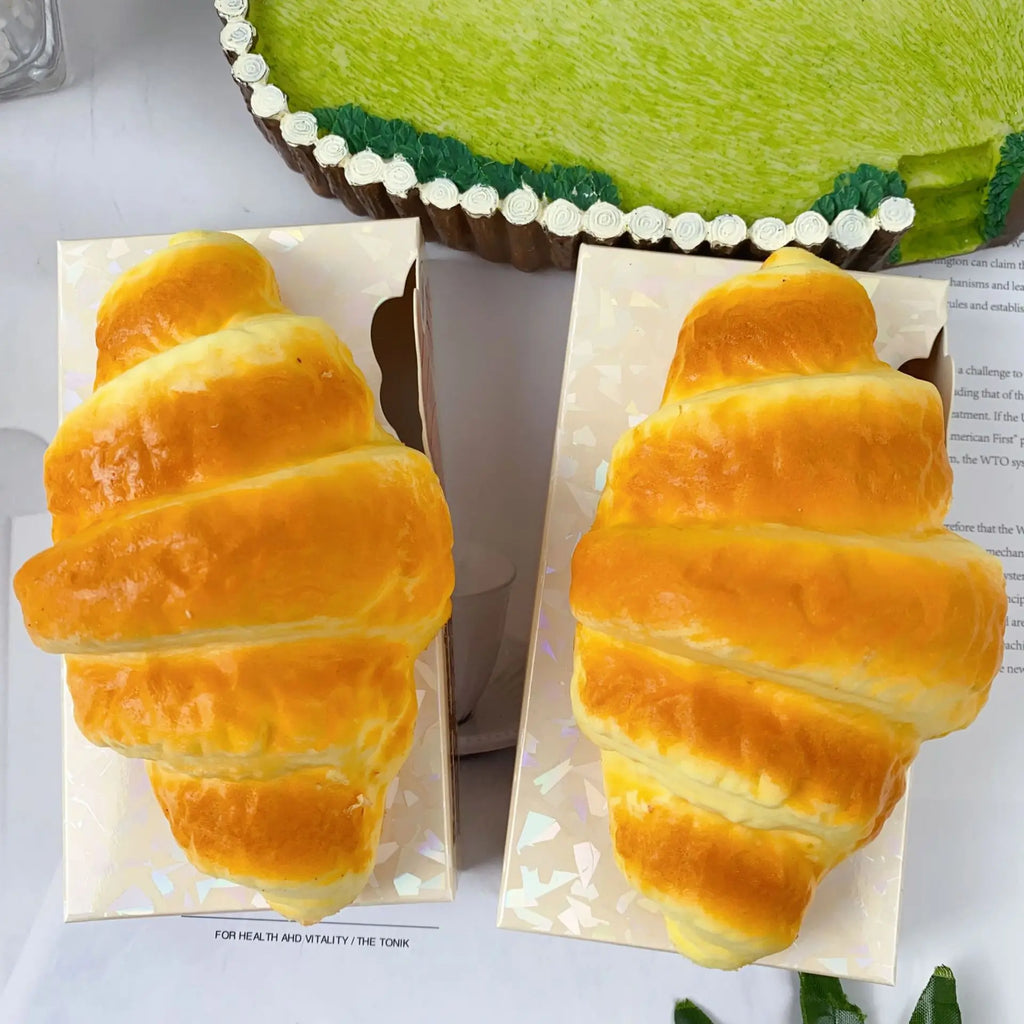 Slow Rising Croissant Squishy Toy (EVA) Realistic Bread Design Stress Relief & Sensory Fidget Toy for Kids & Adults