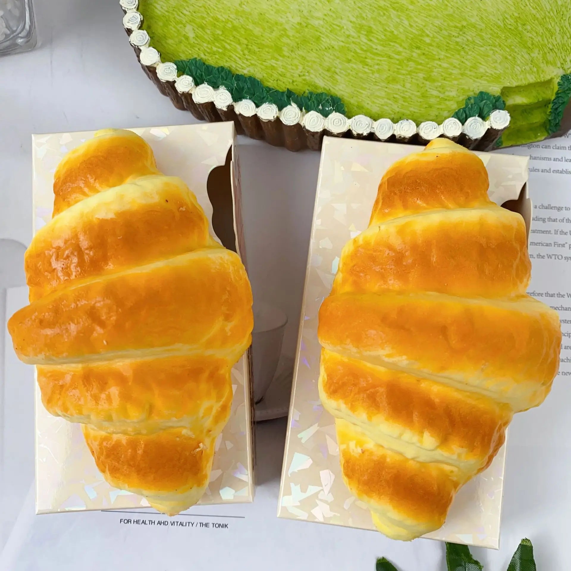 Slow Rising Croissant Squishy Toy (EVA) Realistic Bread Design Stress Relief & Sensory Fidget Toy for Kids & Adults