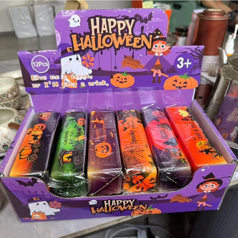 Halloween-themed PU Butter Stick Squishy Stress-relief Toy Slow-rebound Creative Cartoon Design Individually Packaged