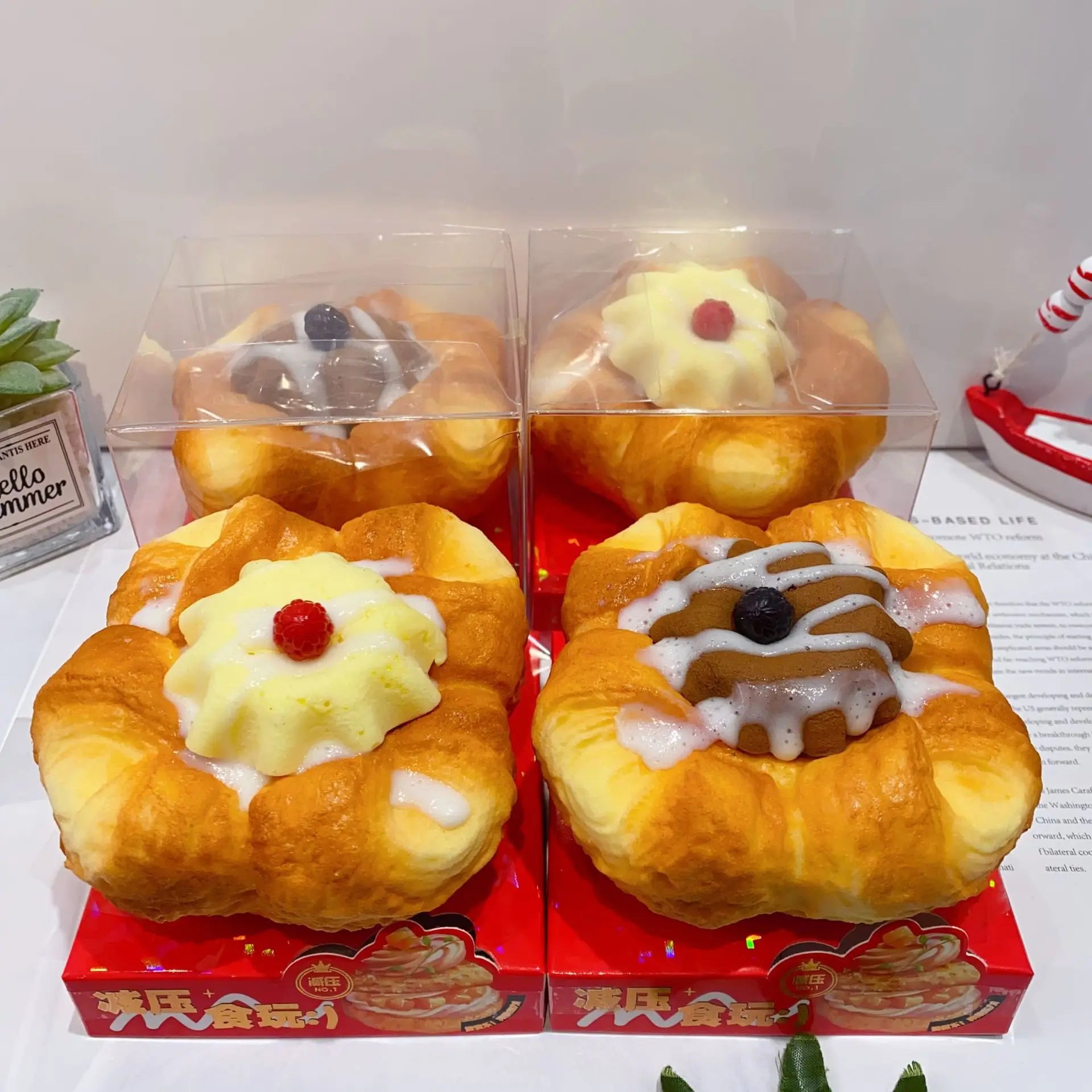 Slow Rising Croissant Squishy Toy (EVA) Realistic Bread Design Stress Relief & Sensory Fidget Toy for Kids & Adults