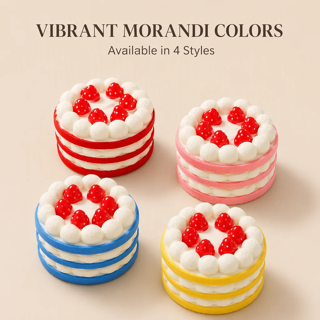 Large  Mousse Strawberry Cake Slow Rebound Ornament
