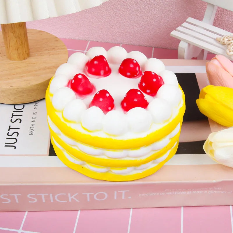 Large  Mousse Strawberry Cake Slow Rebound Ornament