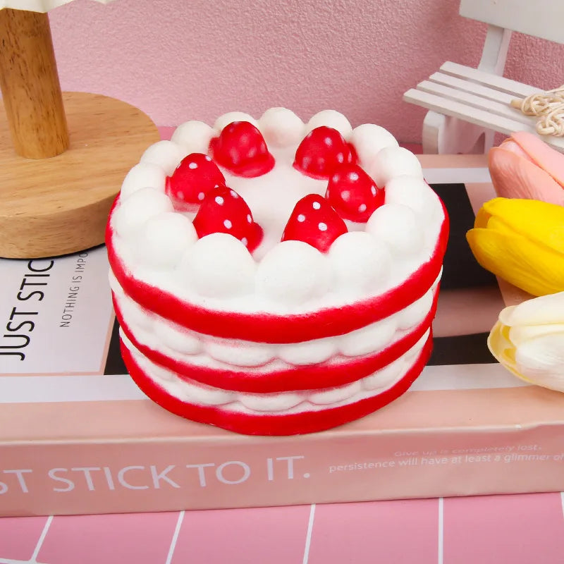 Large  Mousse Strawberry Cake Slow Rebound Ornament