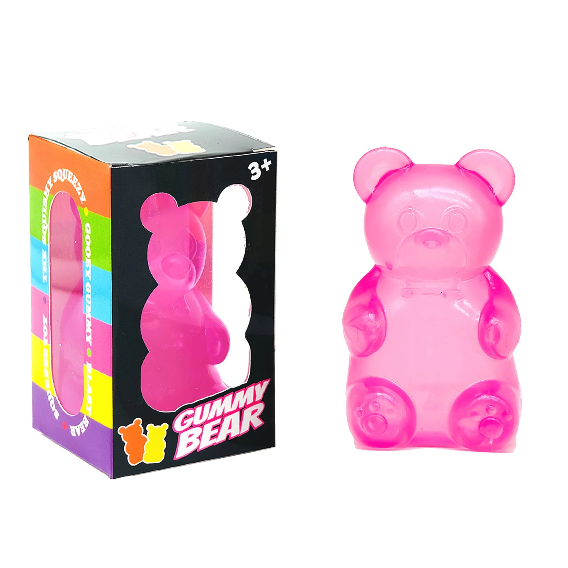 Maltose Stretchy Bear Squeeze Squishy Jelly Gummy Silicone TPE Unisex Age 14+ Stress Relief Toy for Kids and Adults