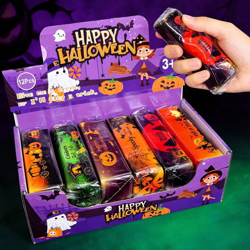 Halloween-themed PU Butter Stick Squishy Stress-relief Toy Slow-rebound Creative Cartoon Design Individually Packaged