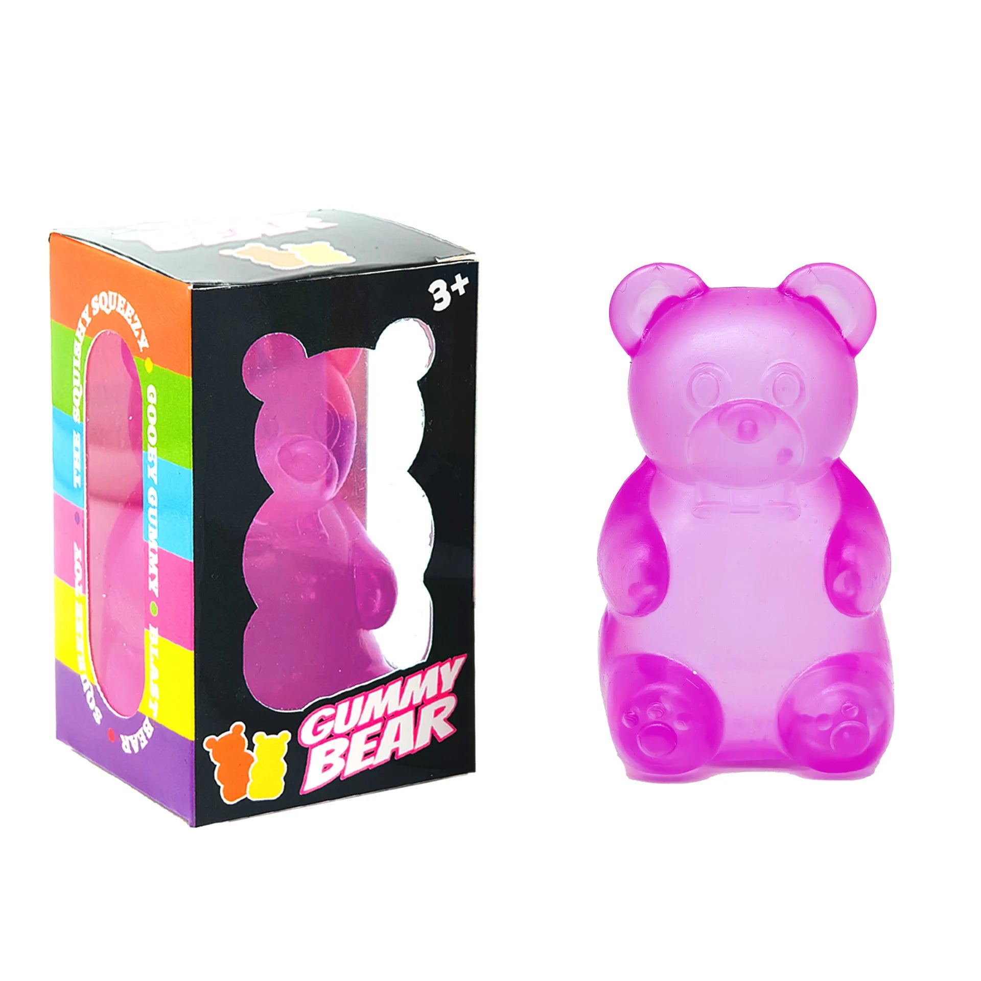 Maltose Stretchy Bear Squeeze Squishy Jelly Gummy Silicone TPE Unisex Age 14+ Stress Relief Toy for Kids and Adults