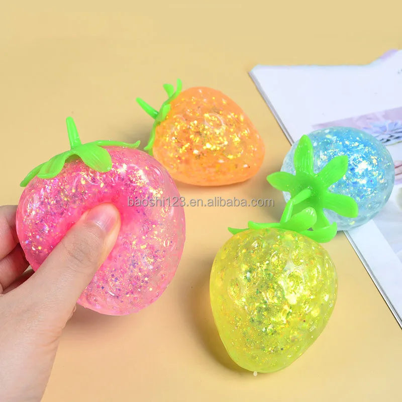 Boys 6CM Maltose Gold Glitter TPR Stress Ball Squishy Toy Pearlescent Aurora Slow Rebound Stress Relief Hanbao Toy 0-24 Months