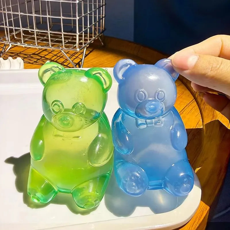 Maltose Stretchy Bear Squeeze Squishy Jelly Gummy Silicone TPE Unisex Age 14+ Stress Relief Toy for Kids and Adults