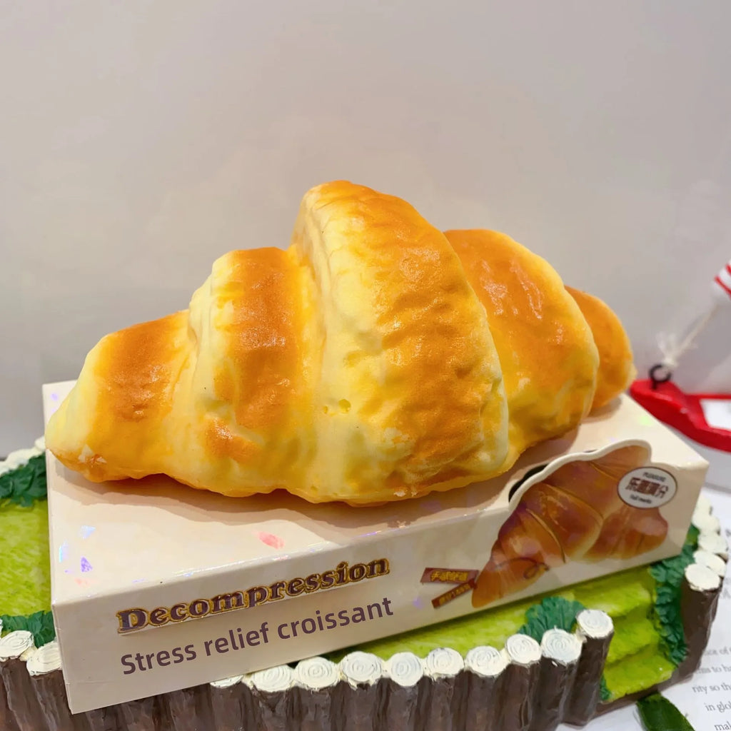 Slow Rising Croissant Squishy Toy (EVA) Realistic Bread Design Stress Relief & Sensory Fidget Toy for Kids & Adults
